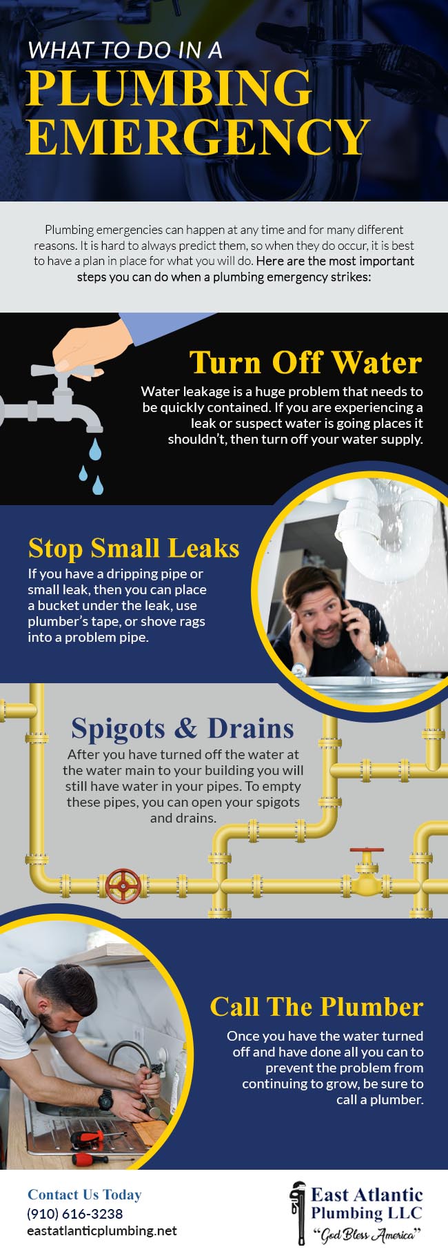 Know how to react to a plumbing emergency.